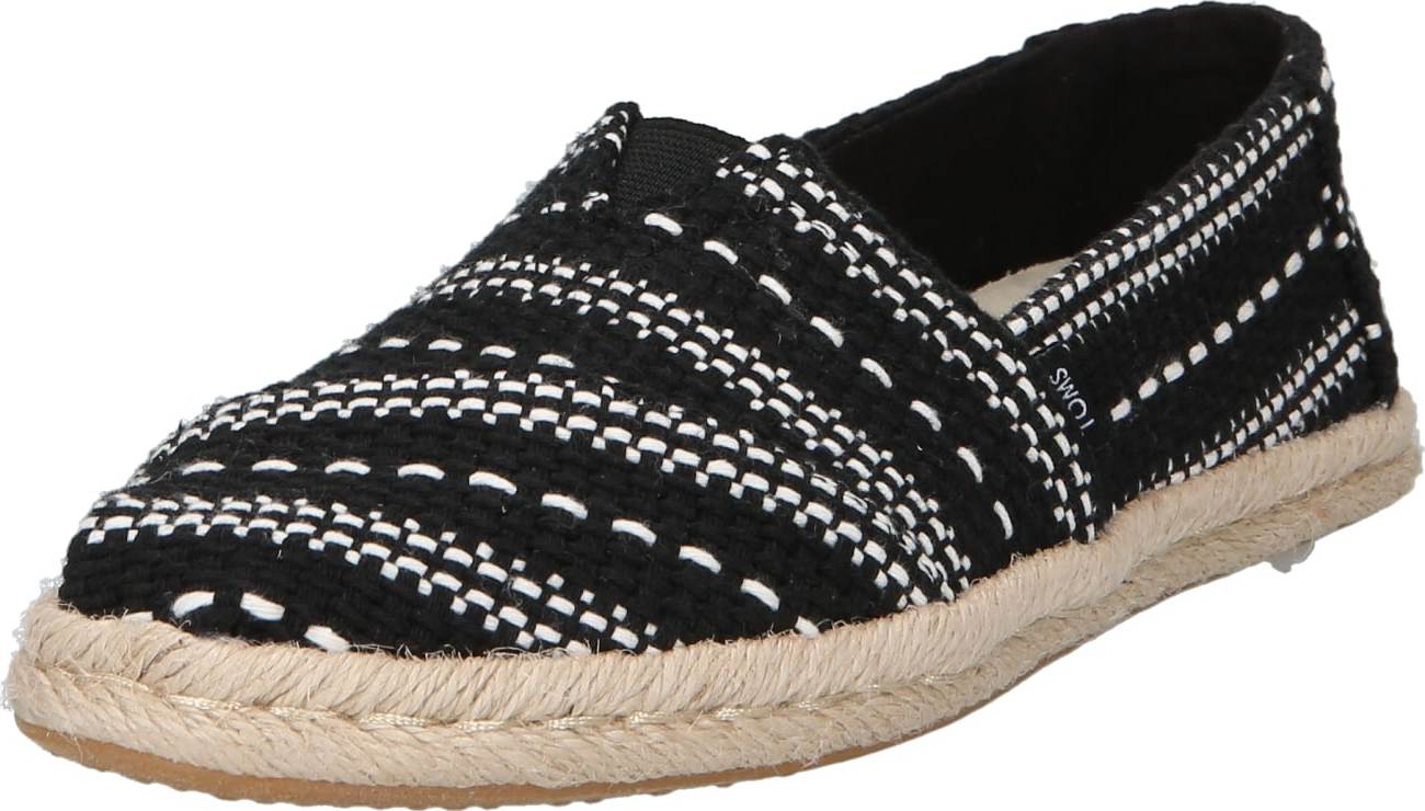 TOMS Espadrilky černá / bílá