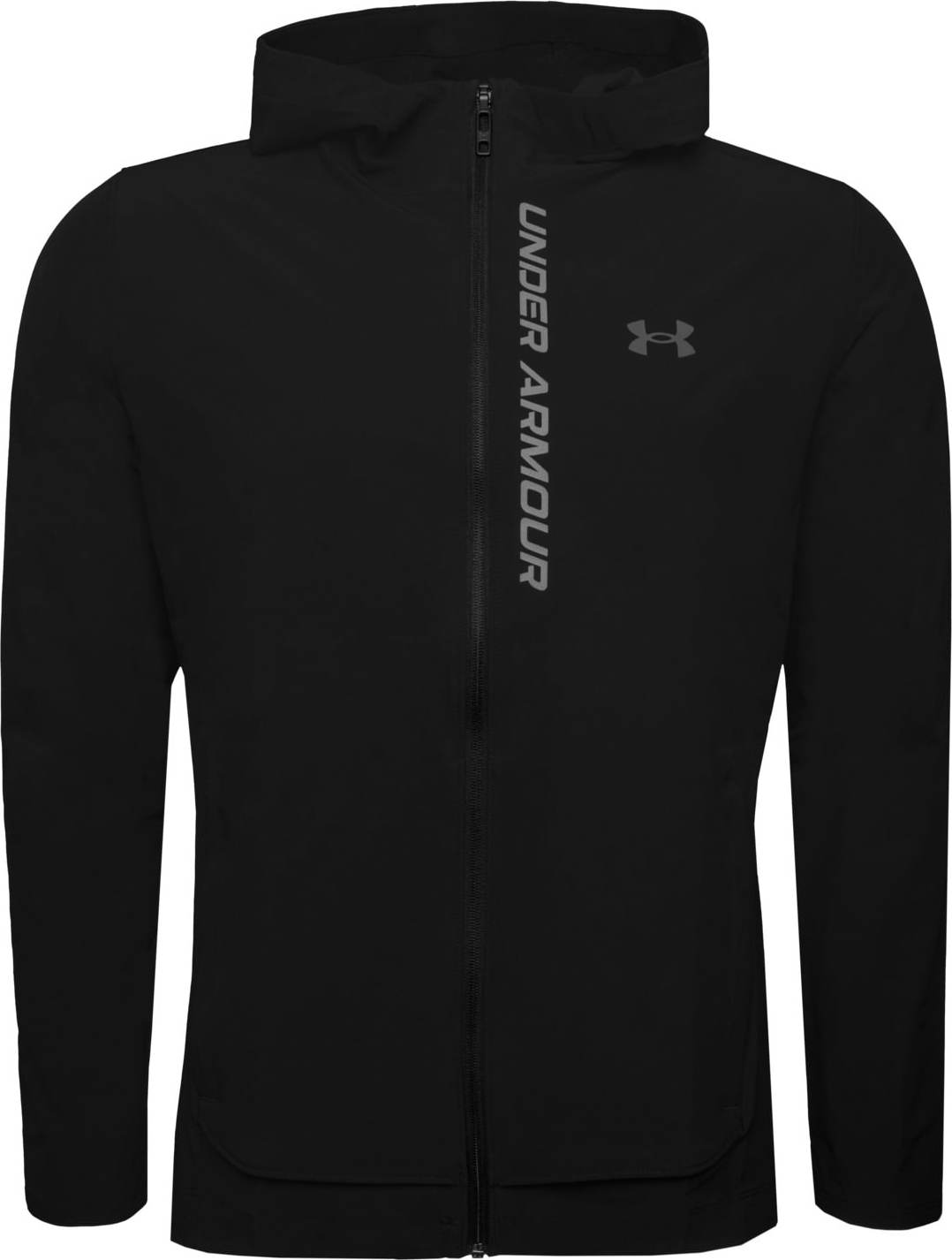 UNDER ARMOUR Sportovní bunda stříbrně šedá / černá