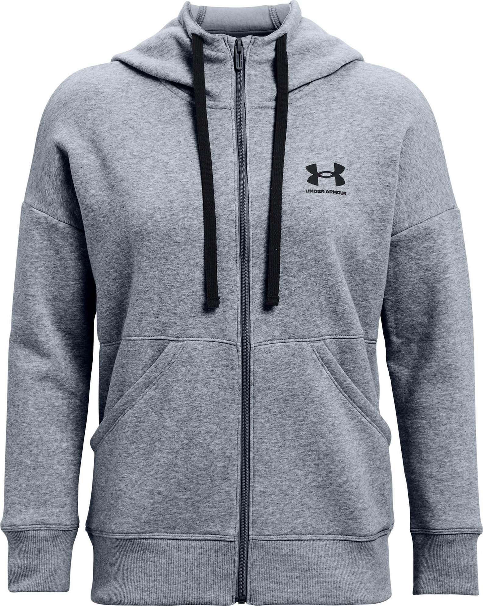 UNDER ARMOUR Sportovní mikina šedý melír / černá