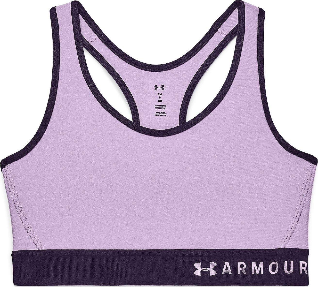 UNDER ARMOUR Sportovní podprsenka světle fialová / černá