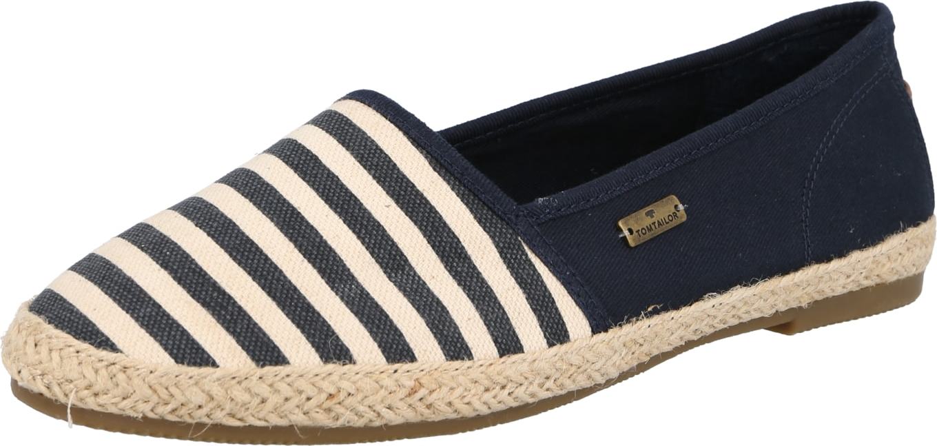 Espadrilky Tom Tailor starobéžová / noční modrá