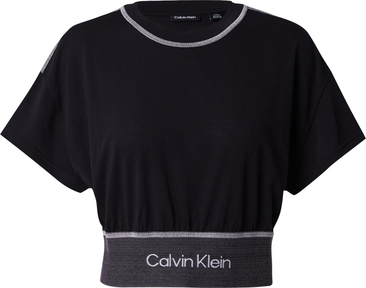 Funkční tričko Calvin Klein Sport černá / bílá