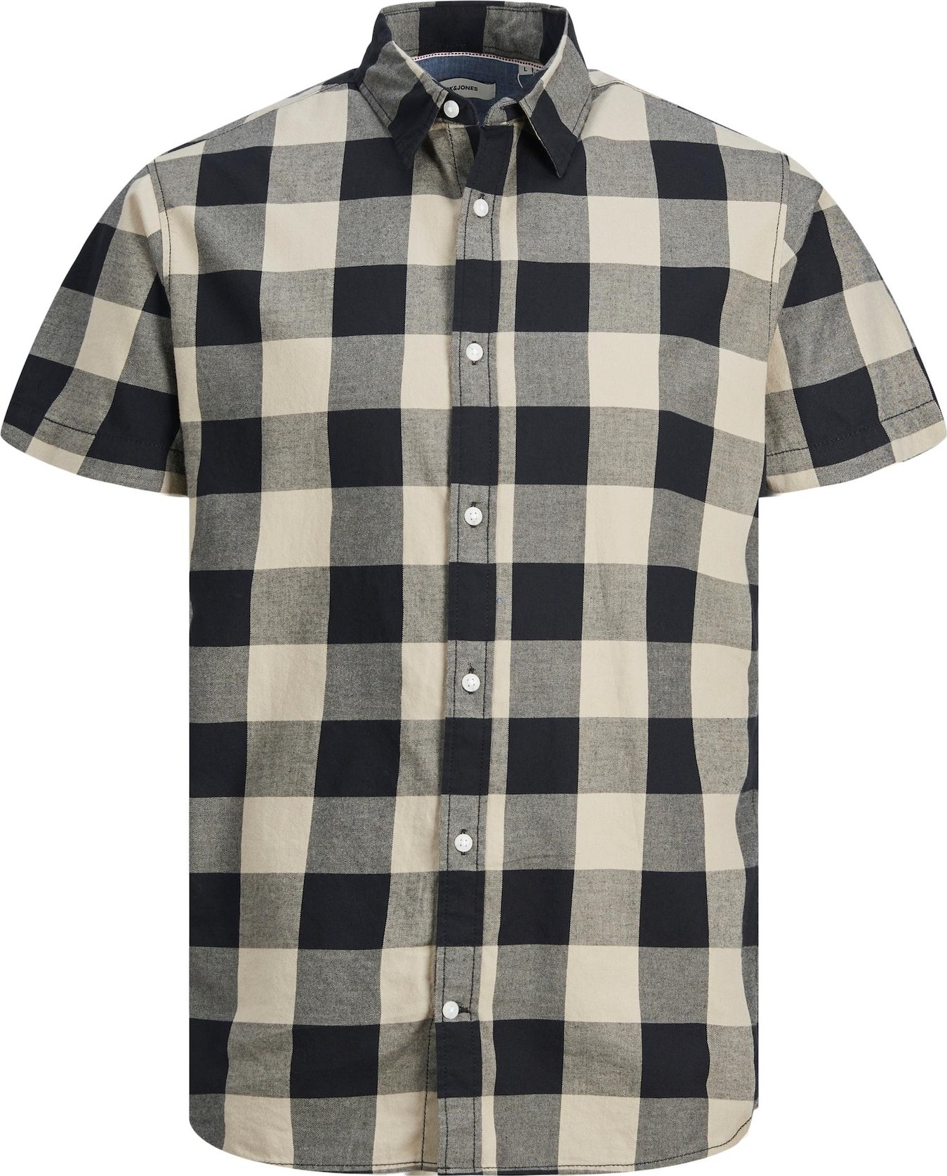 Košile 'GINGHAM' jack & jones béžová / černá