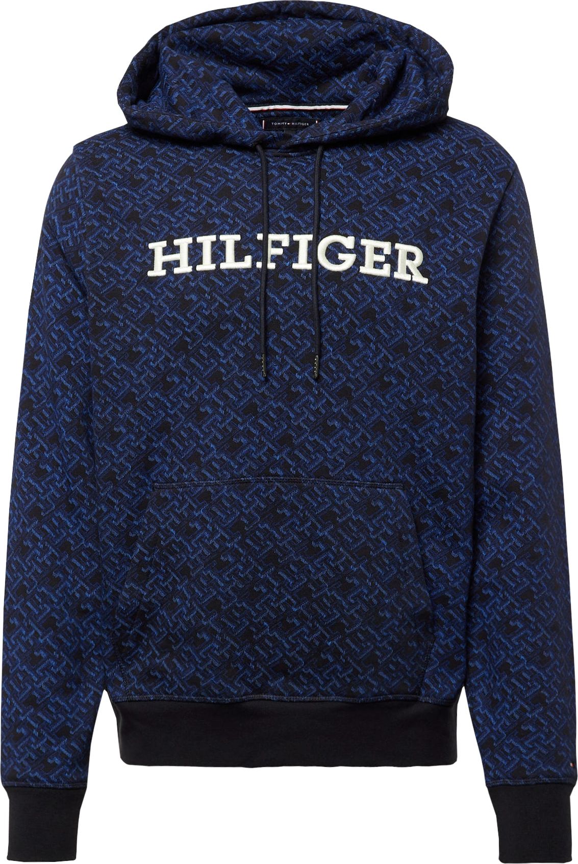 Mikina Tommy Hilfiger modrá / černá / bílá