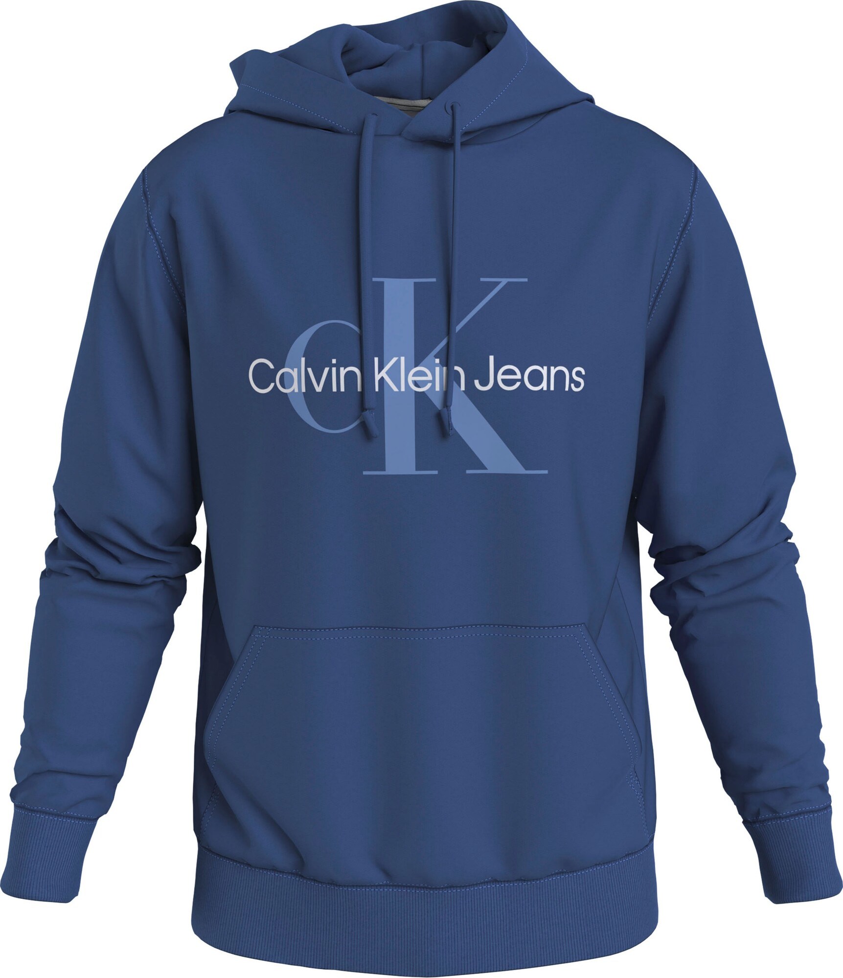 Mikina Calvin Klein Jeans modrá / světlemodrá / bílá