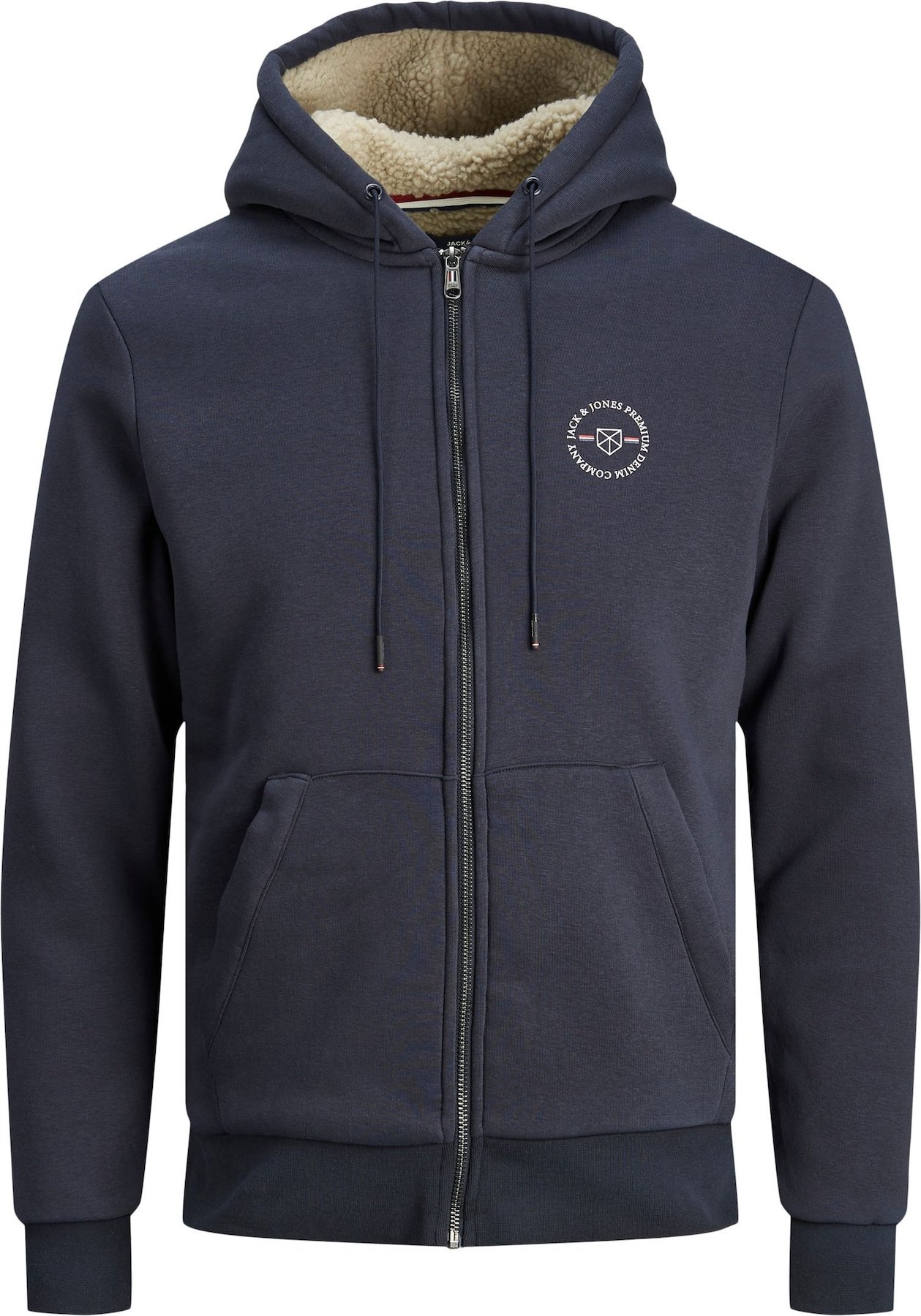 Mikina Jack & Jones Plus marine modrá / bílá