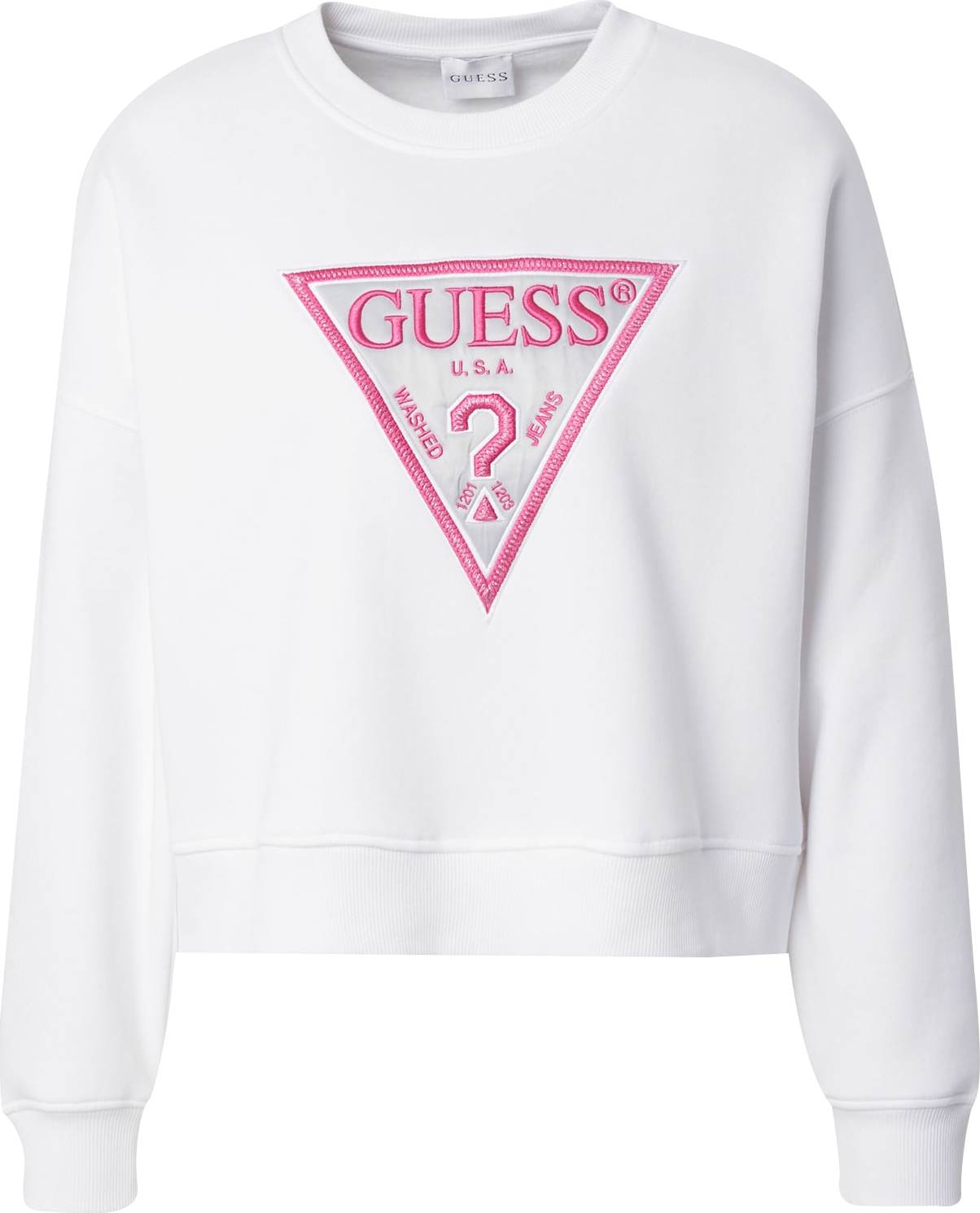 Mikina Guess pink / bílá