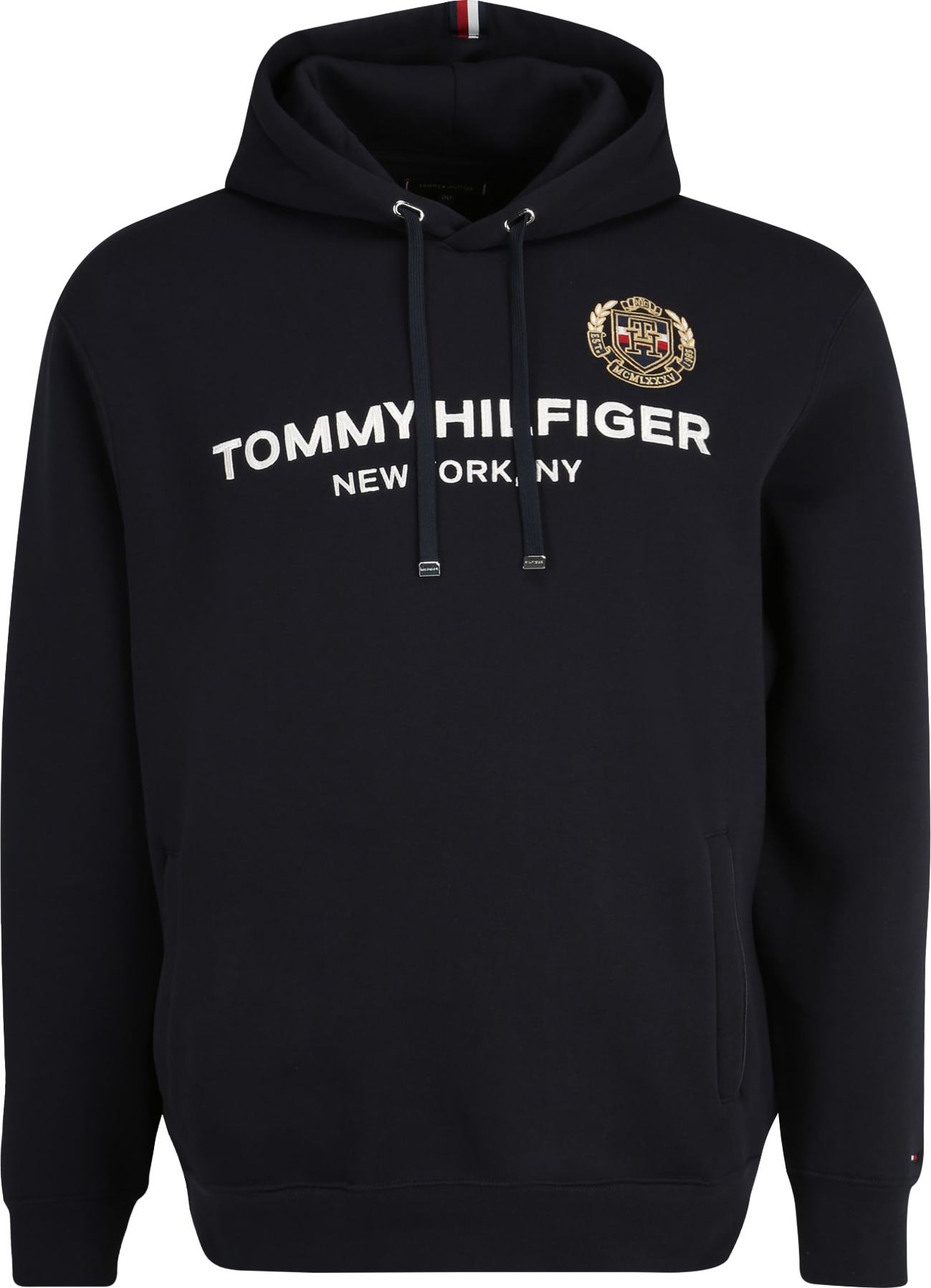 Mikina Tommy Hilfiger Big & Tall tmavě modrá / hnědá / bílá