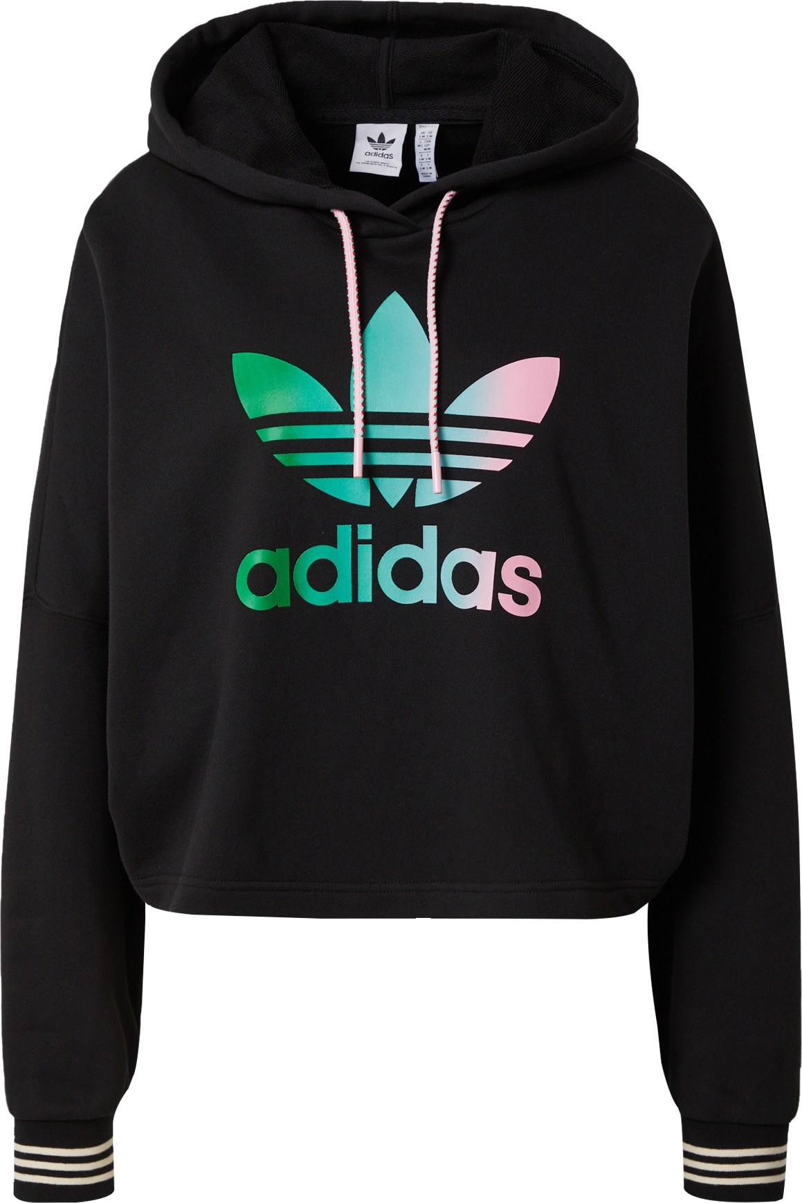 Mikina adidas Originals tyrkysová / růžová / černá / bílá