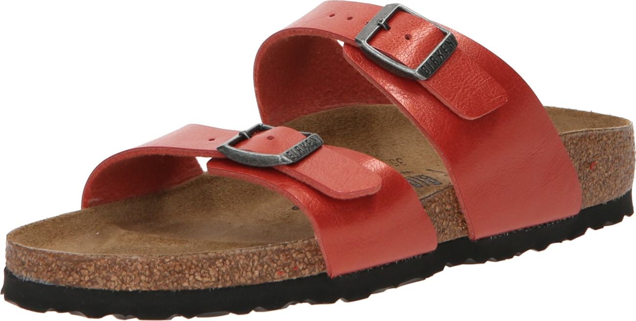 Pantofle 'Sydney' Birkenstock červená