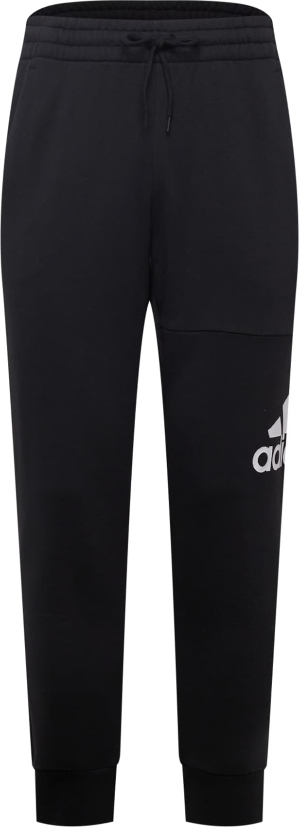 Sportovní kalhoty 'Essentials French Terry Tapered Cuff Logo' ADIDAS SPORTSWEAR černá / bílá