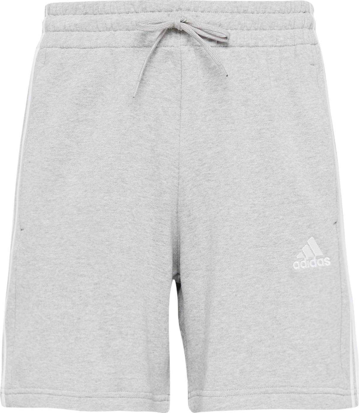 Sportovní kalhoty ADIDAS SPORTSWEAR šedý melír / bílá