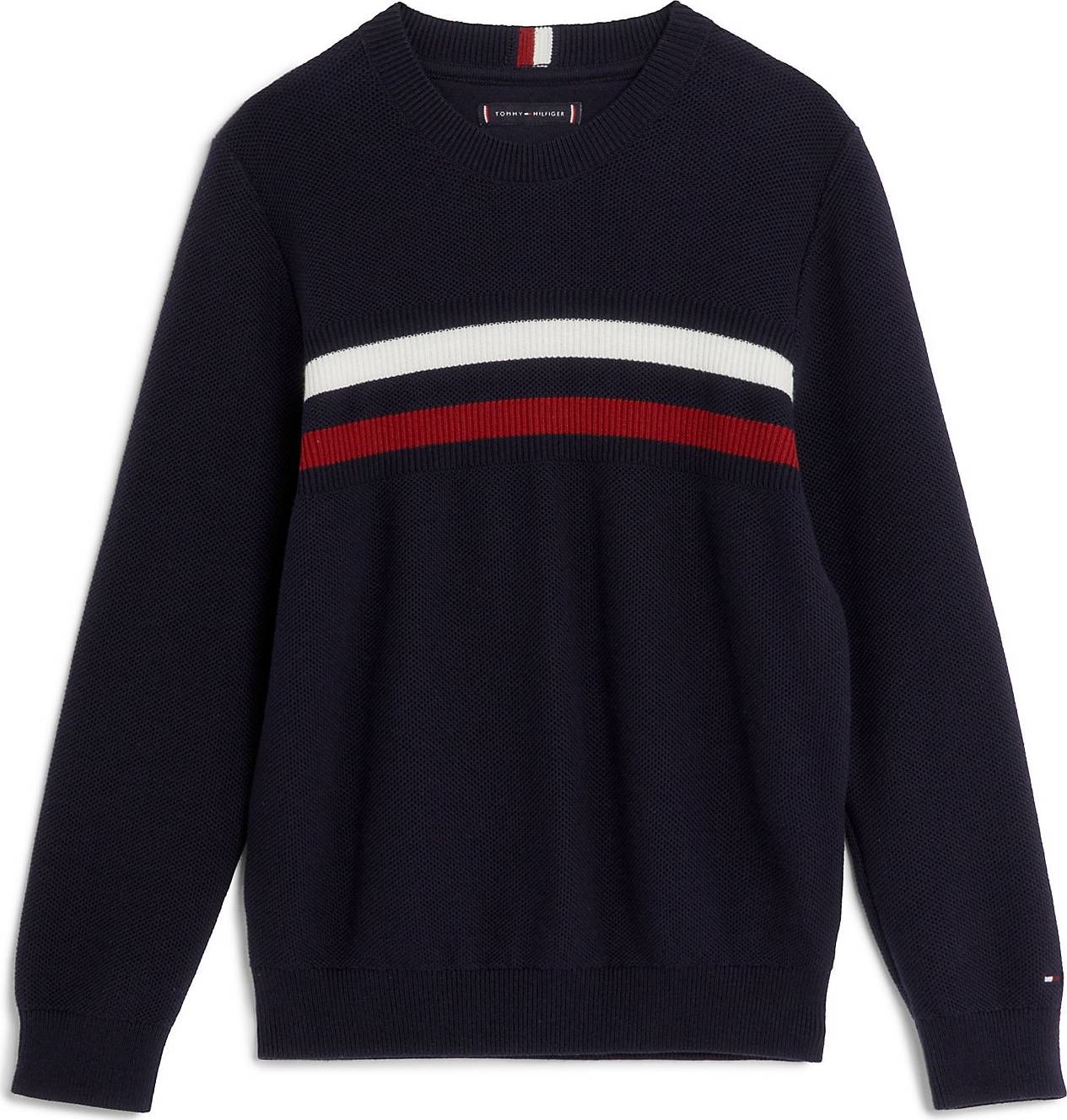 Svetr Tommy Hilfiger noční modrá / burgundská červeň / bílá