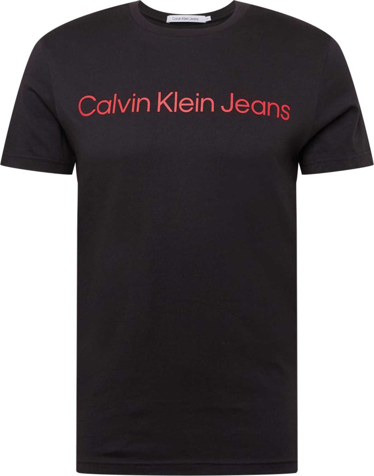 Tričko Calvin Klein Jeans červená / černá