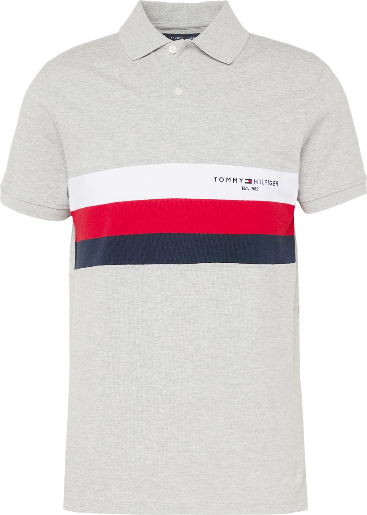 Tričko Tommy Hilfiger marine modrá / světle šedá / červená / bílá