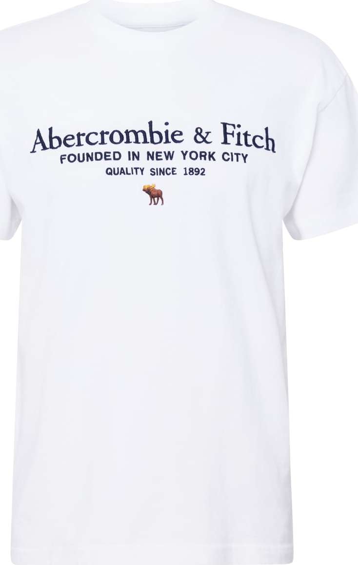 Tričko Abercrombie & Fitch tmavě modrá / hnědá / žlutá / bílá