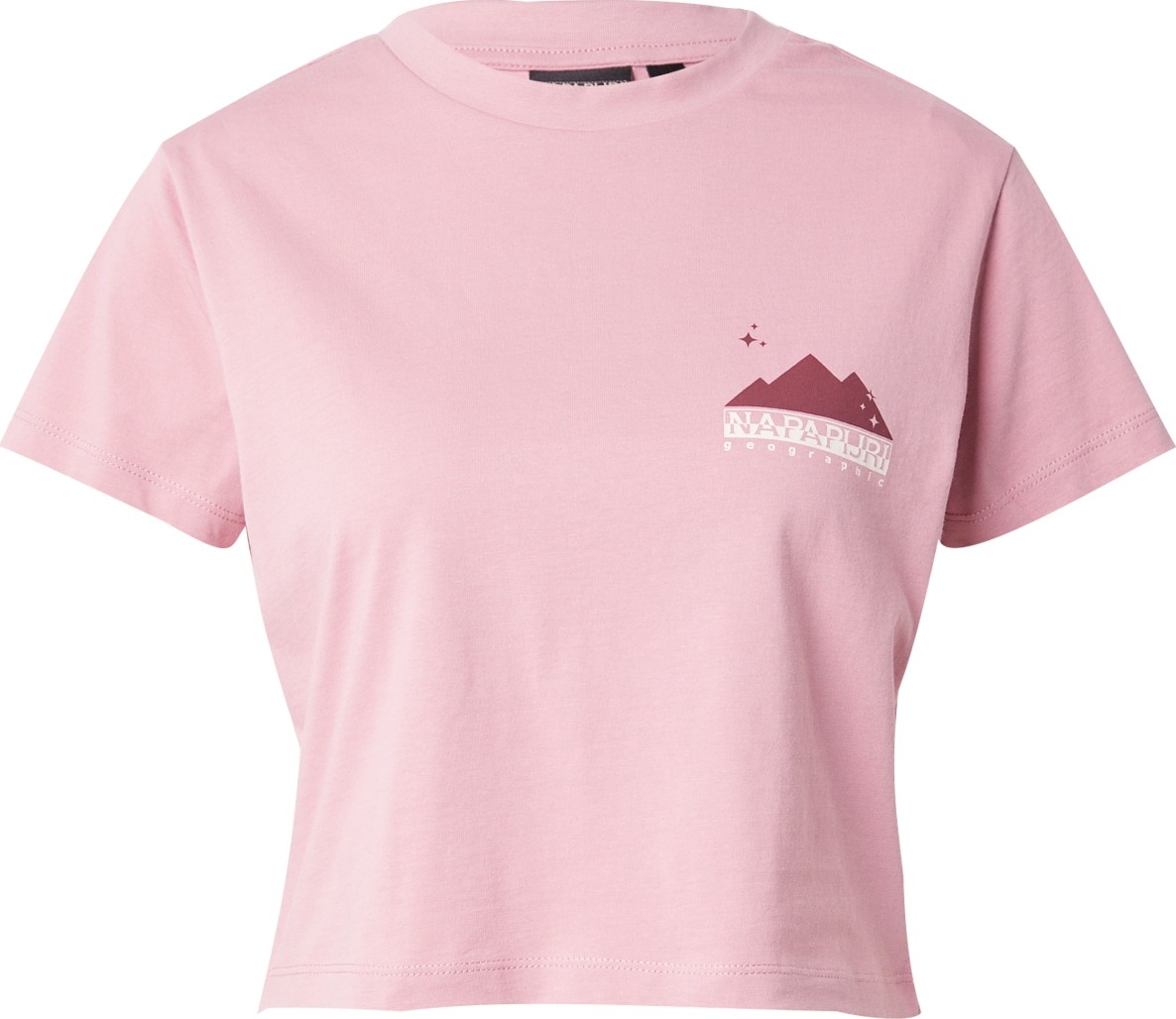 Tričko Napapijri pink / tmavě růžová / bílá