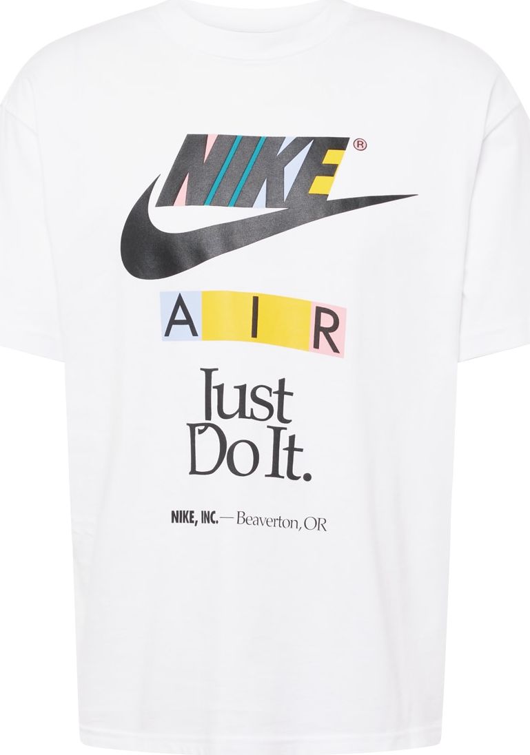 Tričko Nike Sportswear žlutá / růžová / černá / bílá