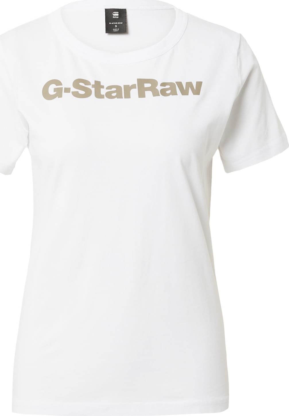 Tričko G-Star Raw tmavě béžová / bílá