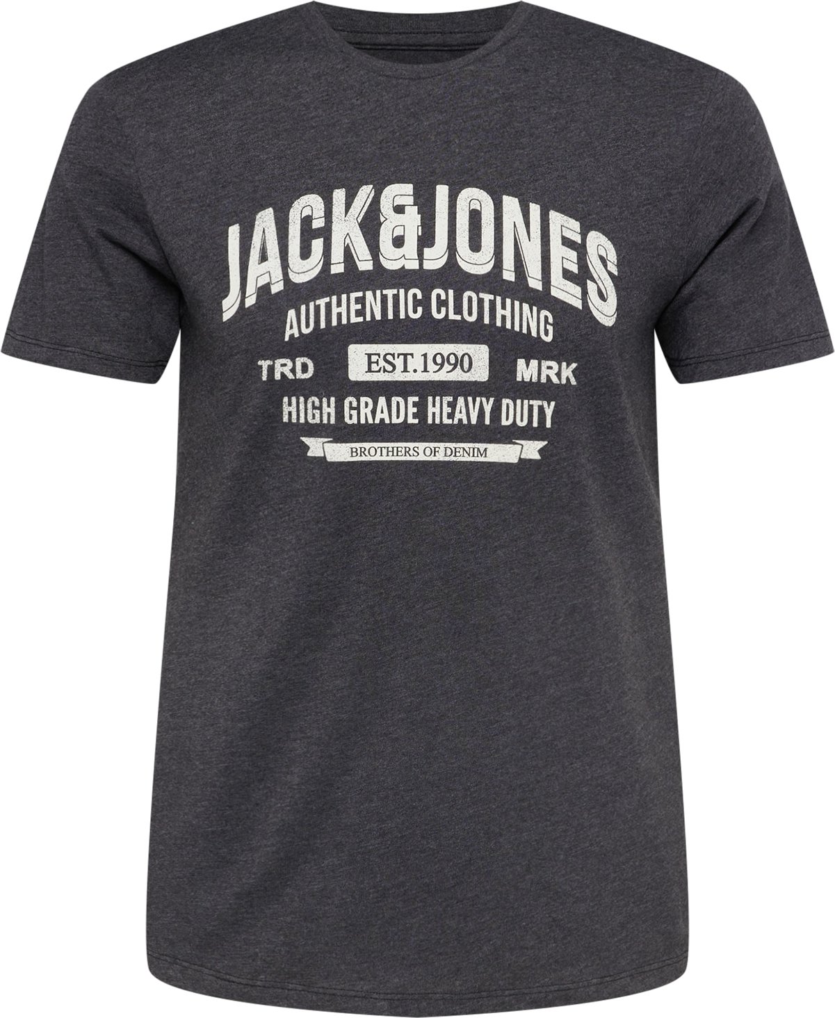 Tričko jack & jones tmavě šedá / bílá