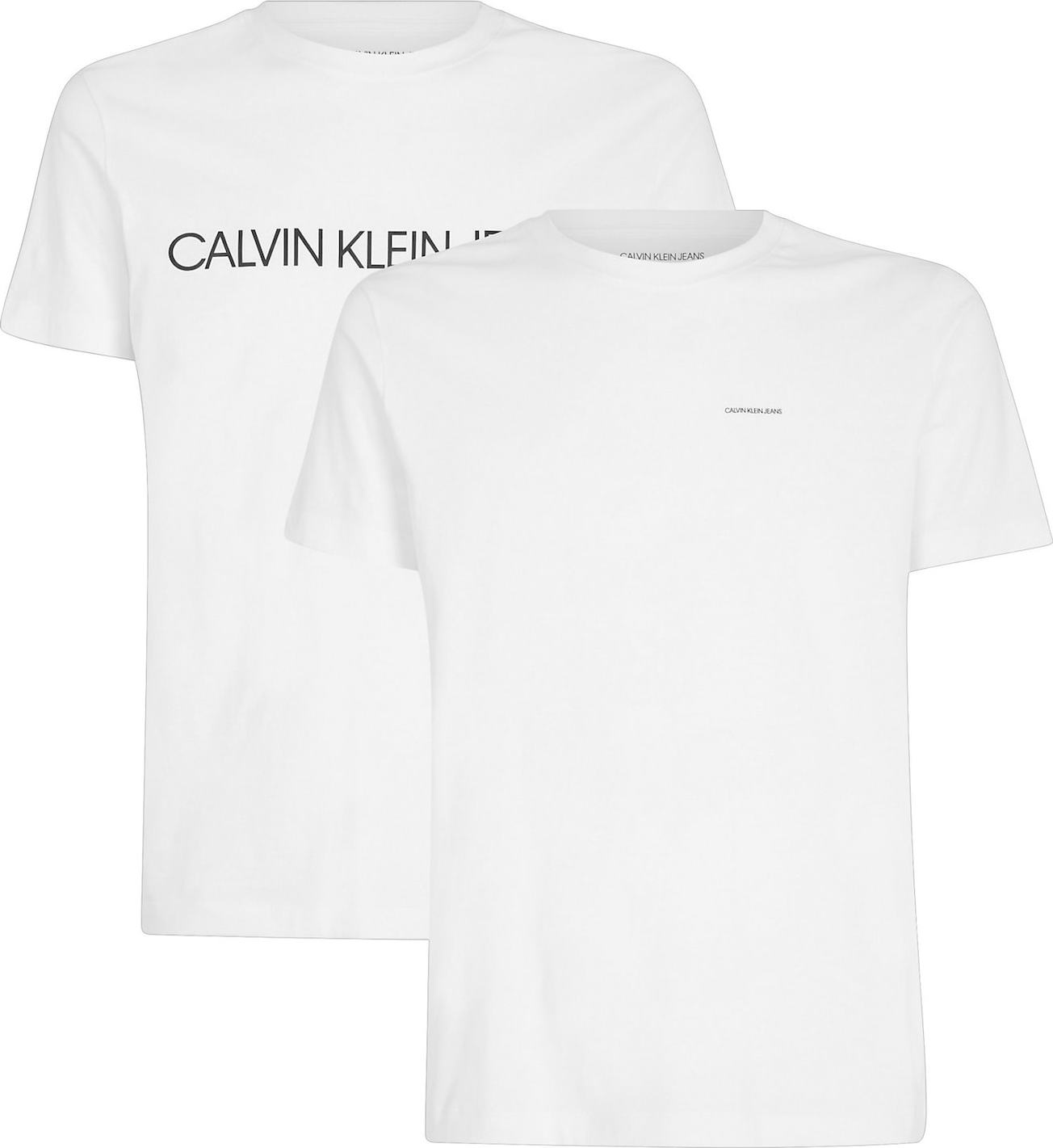 Tričko Calvin Klein Jeans černá / bílá