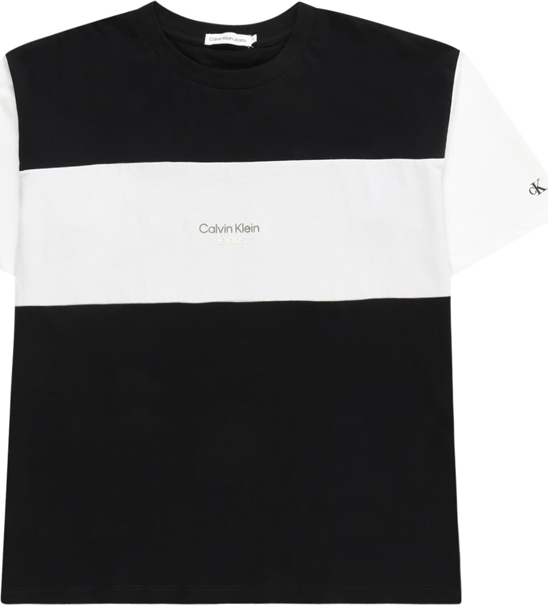 Tričko Calvin Klein Jeans černá / bílá