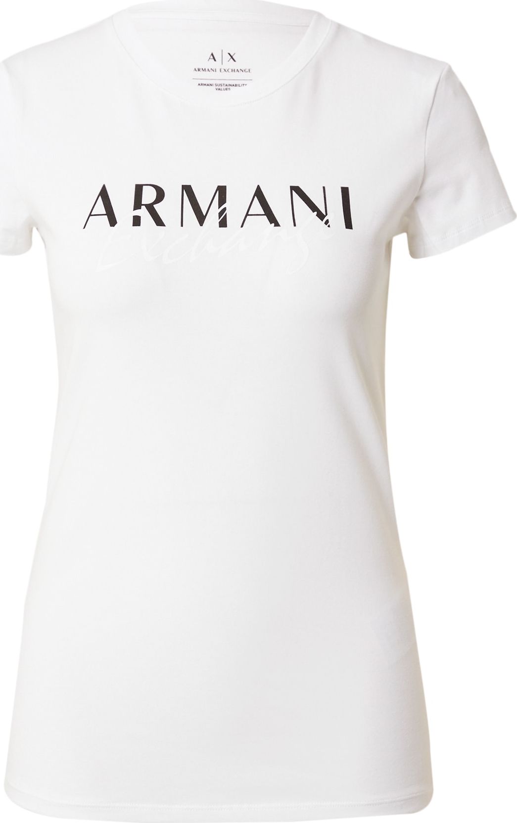 Tričko Armani Exchange černá / bílá