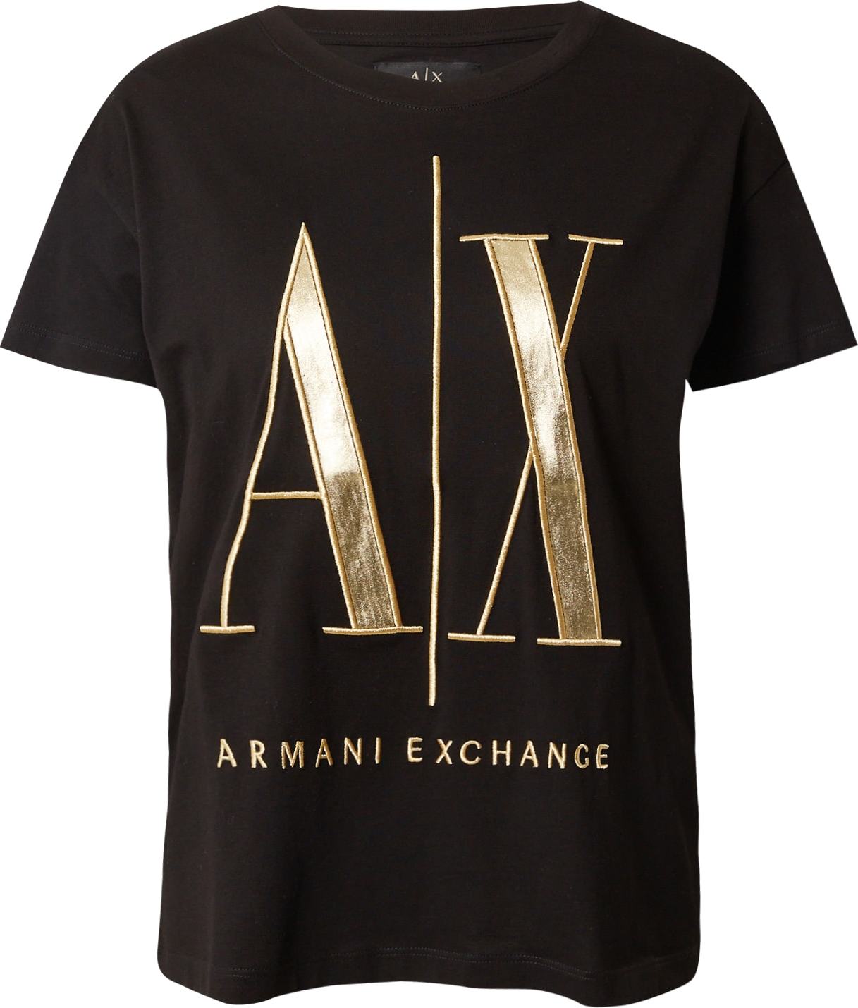 Tričko Armani Exchange zlatá / černá