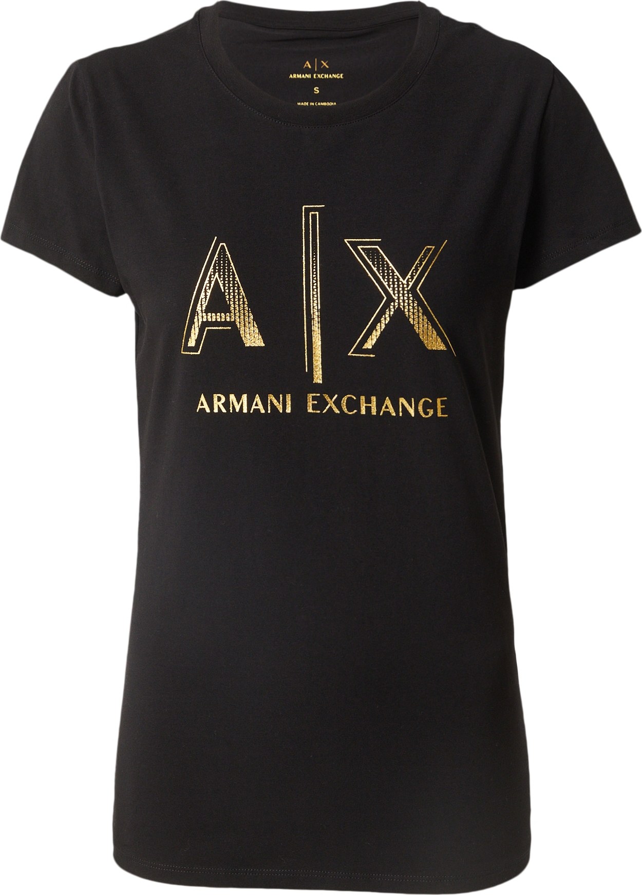 Tričko Armani Exchange zlatá / černá