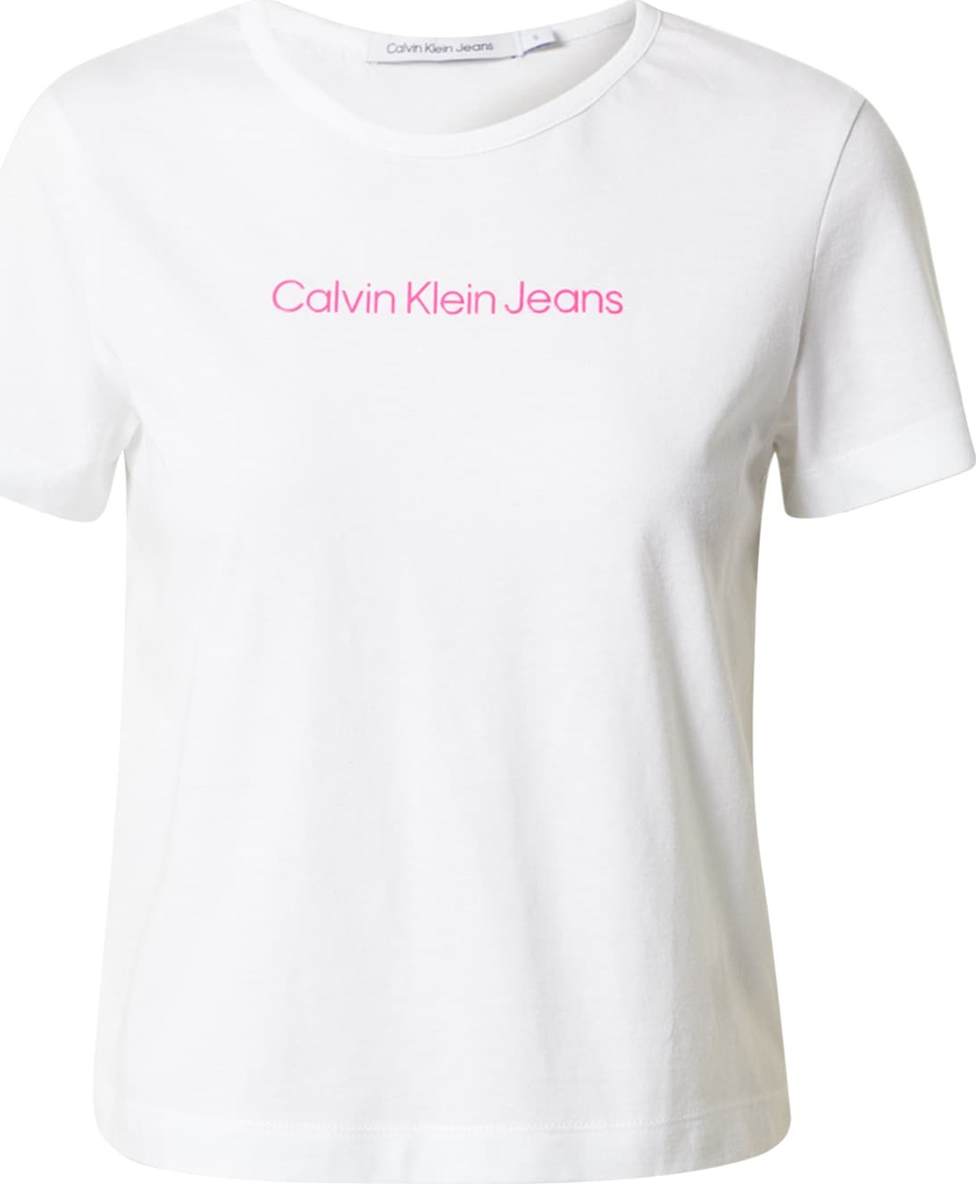 Tričko Calvin Klein Jeans pink / bílá