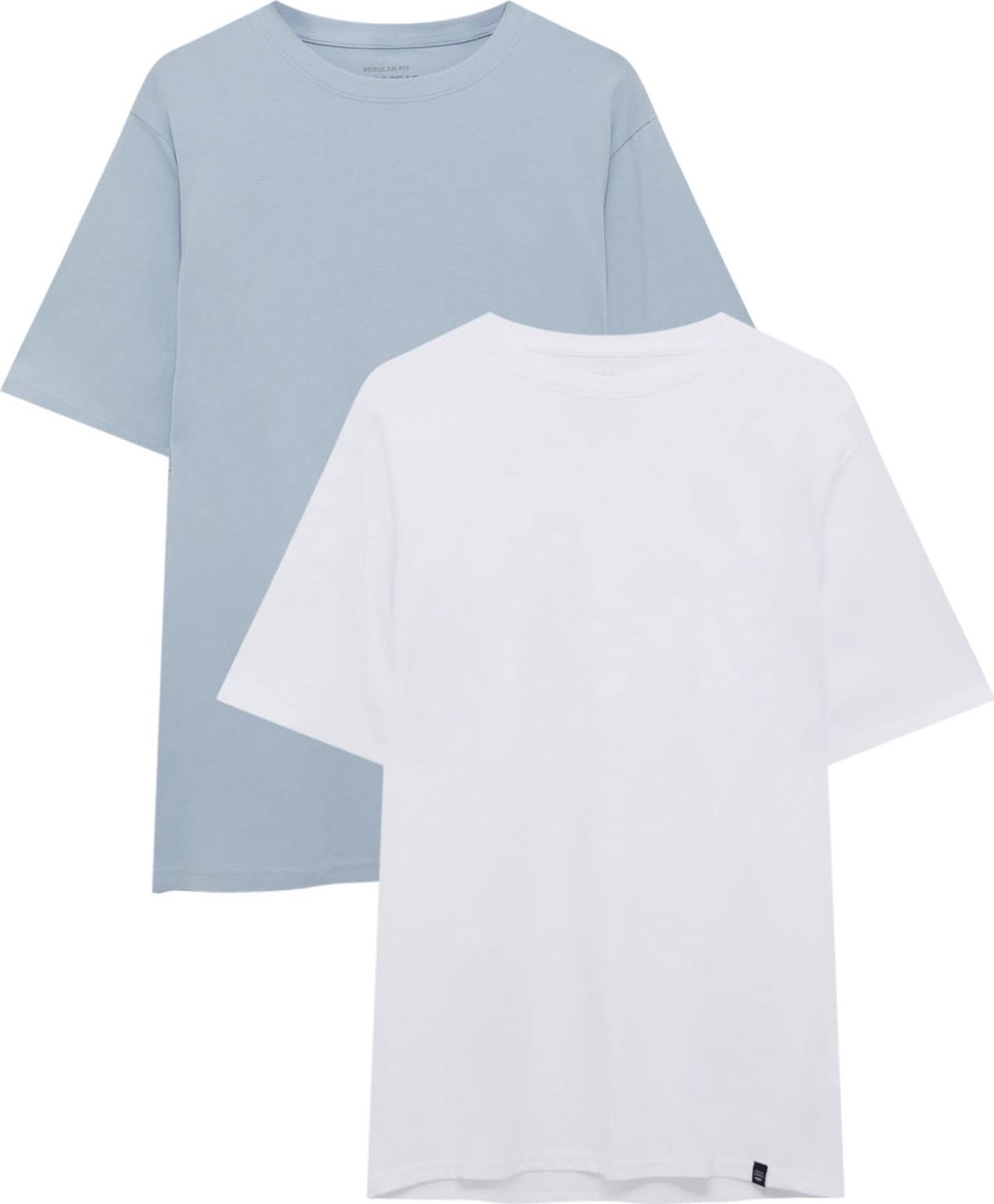Tričko Pull&Bear chladná modrá / bílá