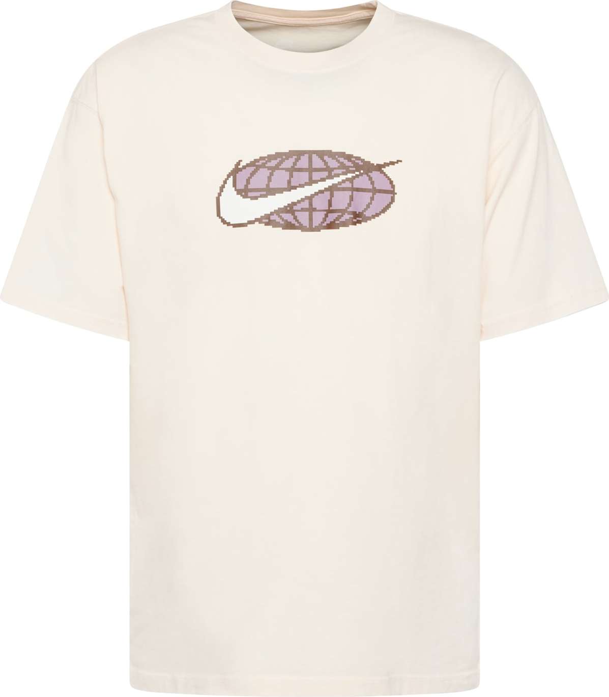 Tričko Nike Sportswear starobéžová / mokka / světle fialová / bílá