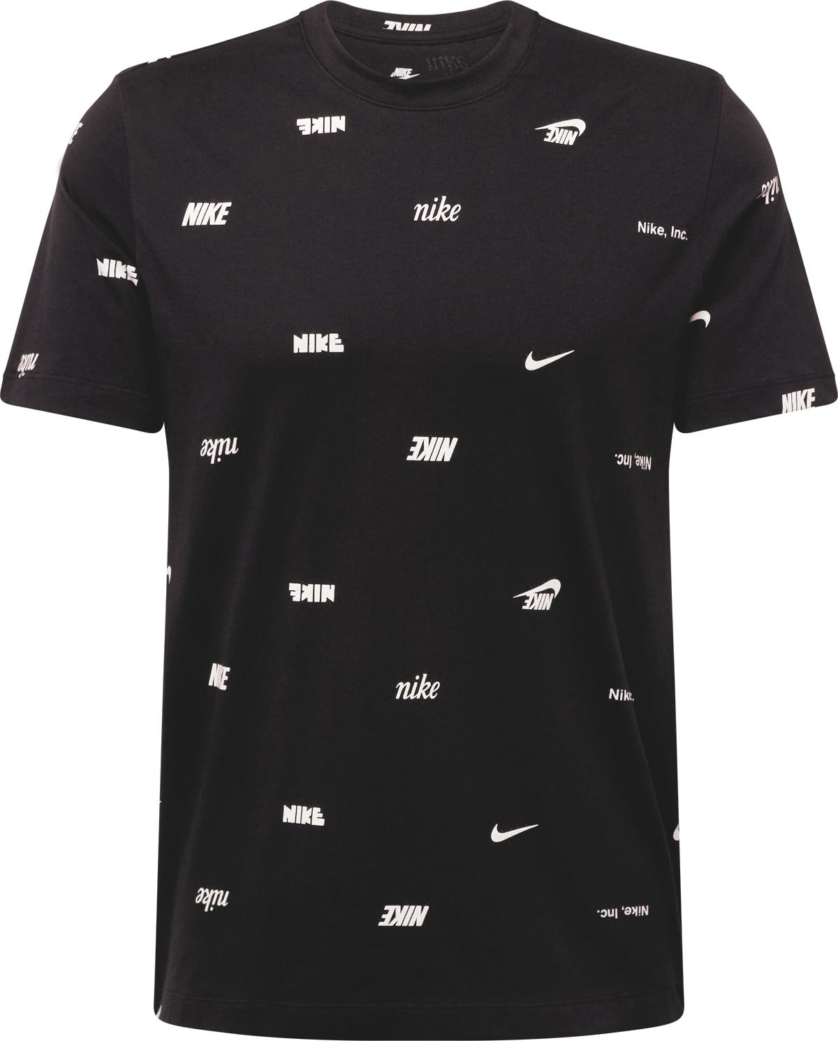 Tričko Nike Sportswear černá / přírodní bílá