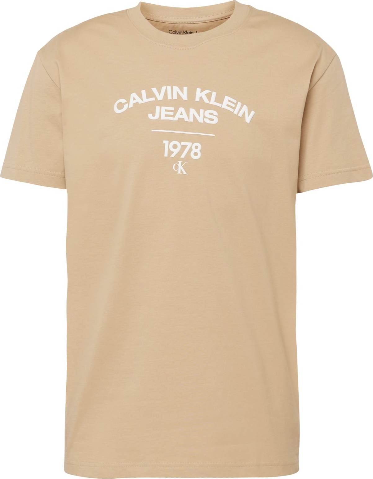 Tričko Calvin Klein písková / bílá