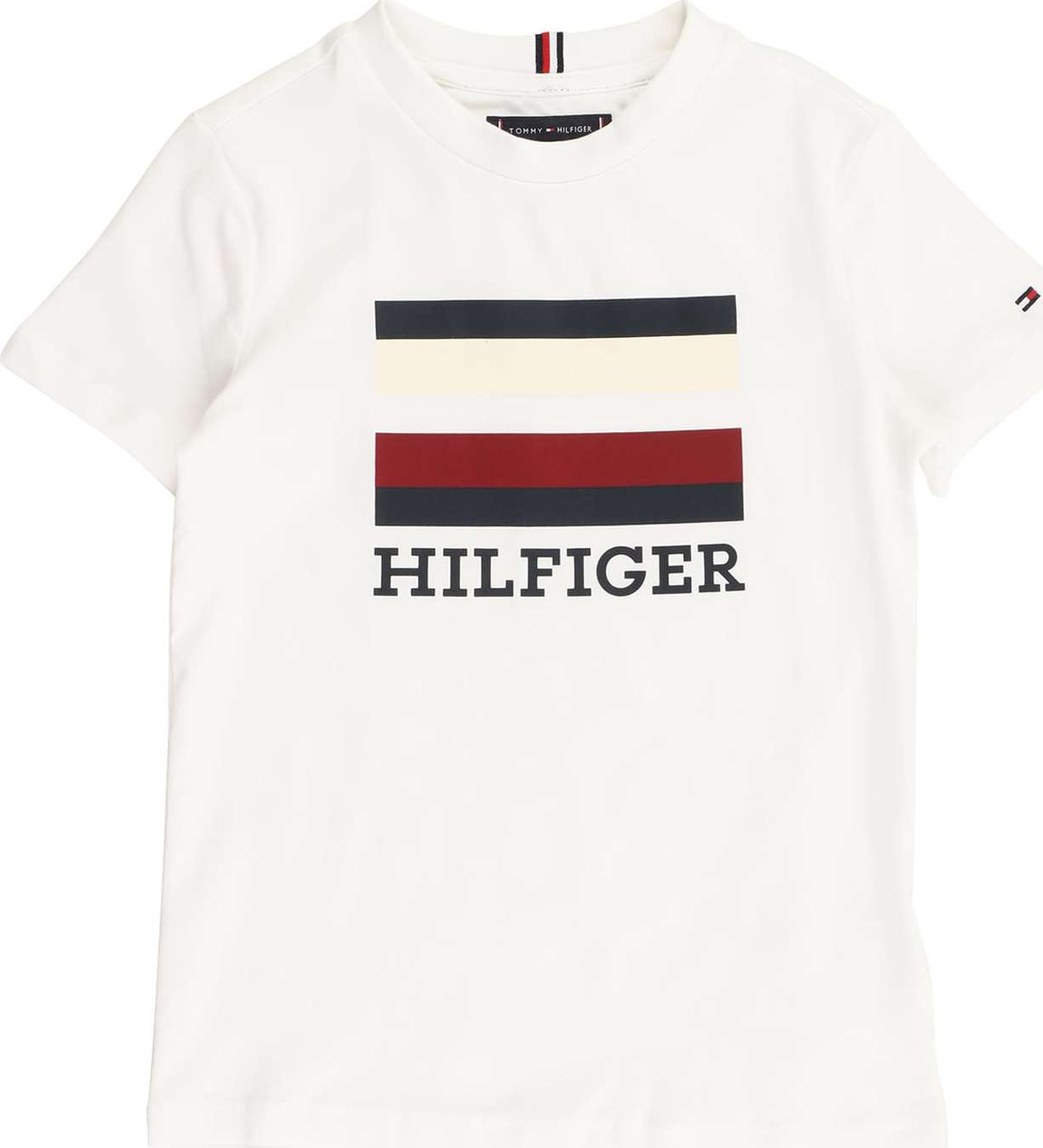 Tričko Tommy Hilfiger béžová / námořnická modř / červená / bílá