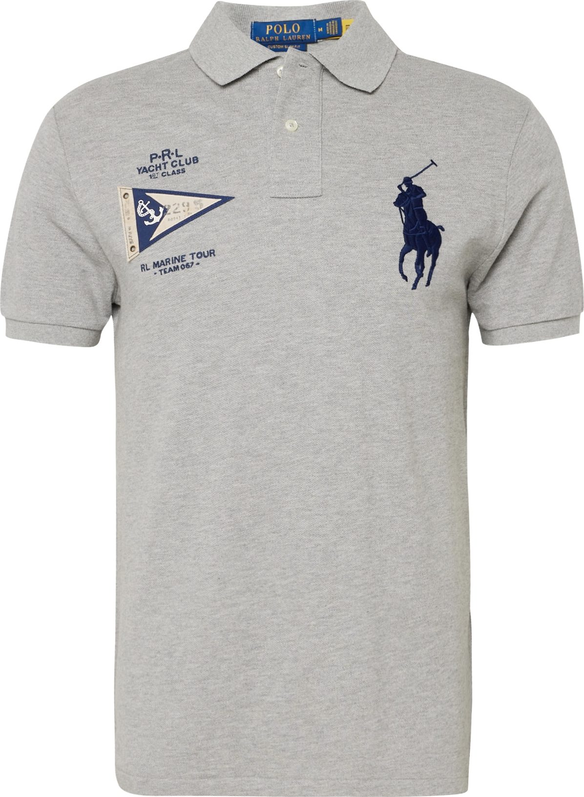 Tričko Polo Ralph Lauren námořnická modř / šedá