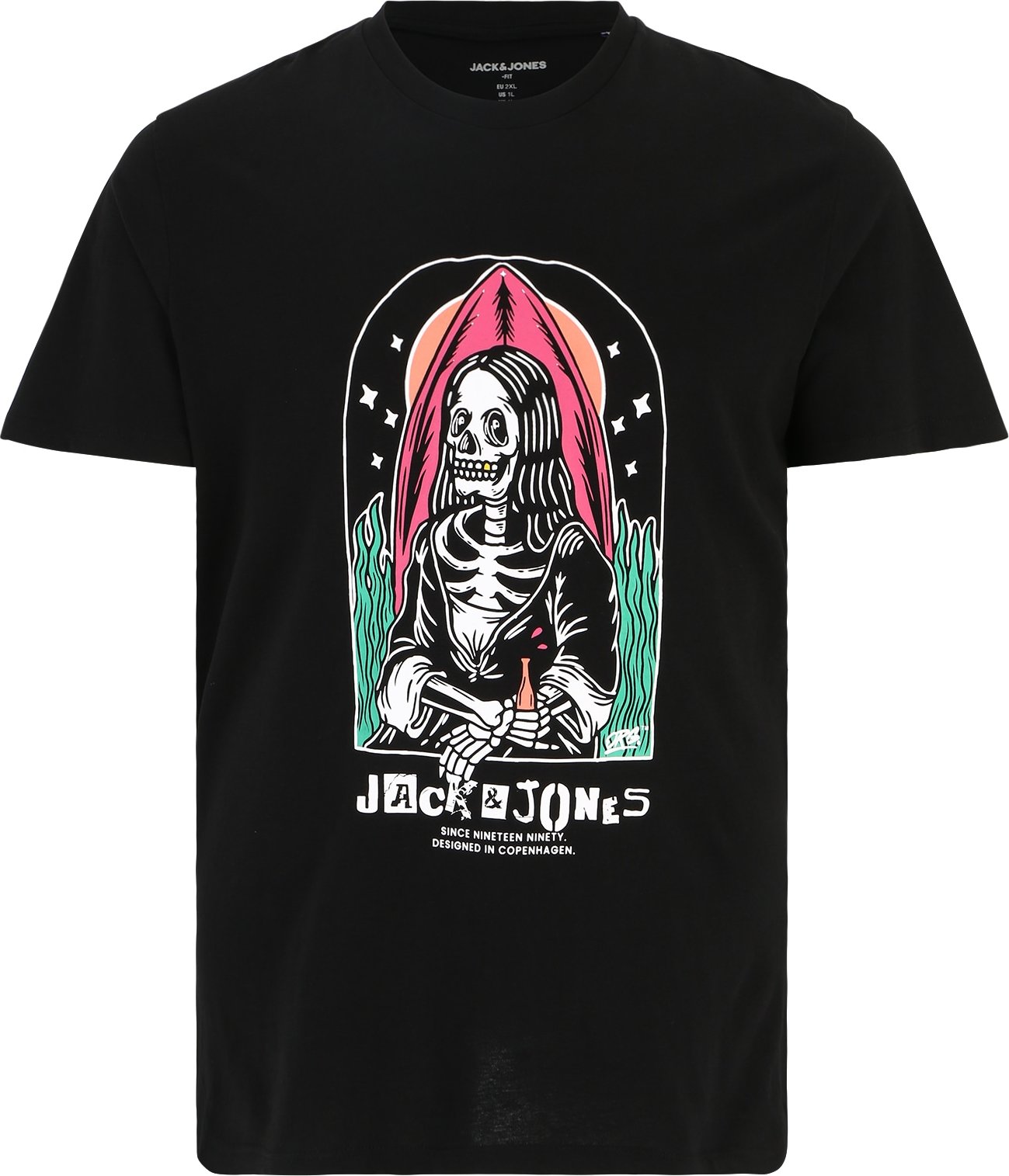 Tričko 'AFTERLIFE' Jack & Jones Plus zelená / pitaya / černá / bílá