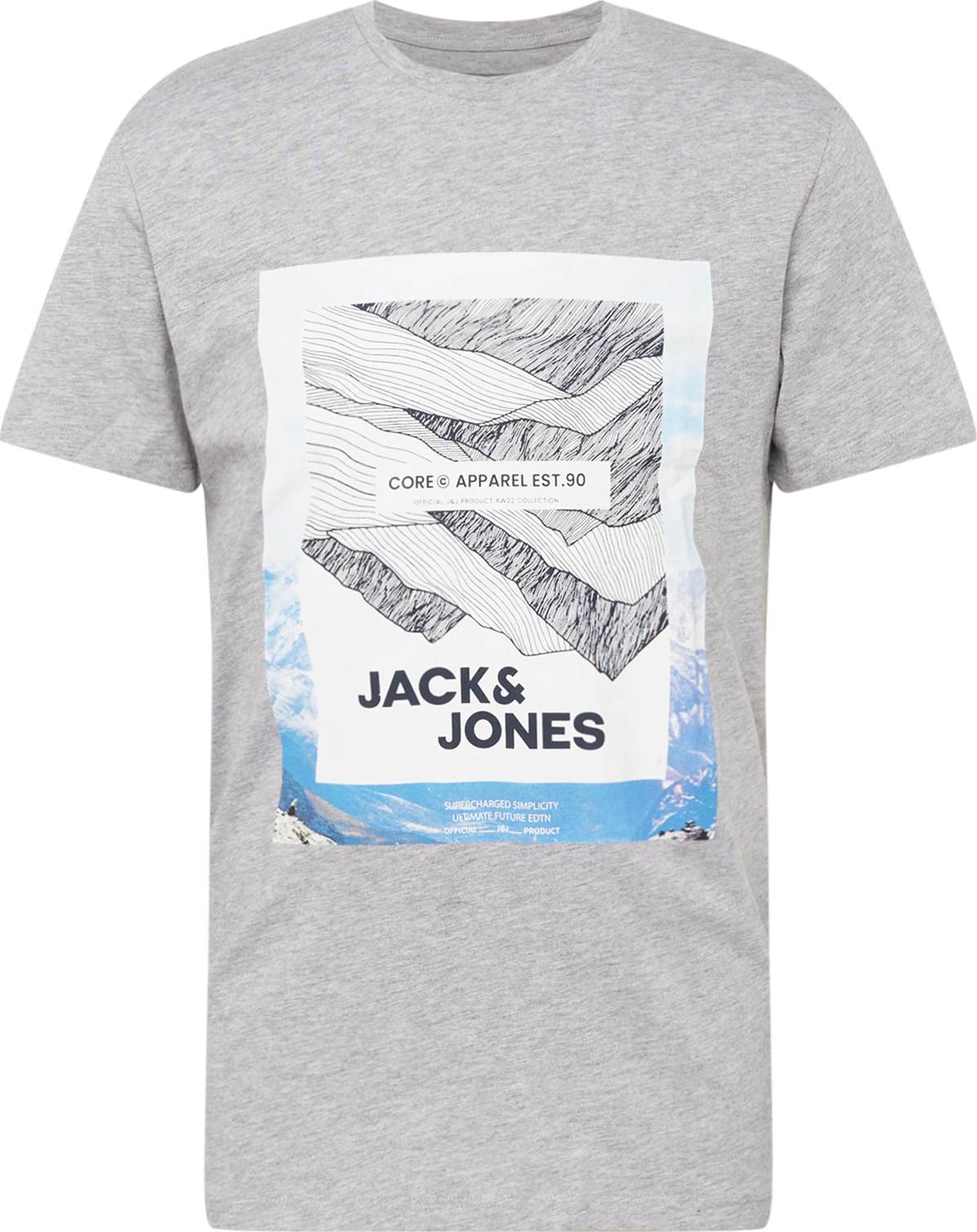 Tričko 'BOOSTER' jack & jones světlemodrá / světle šedá / černá / bílá