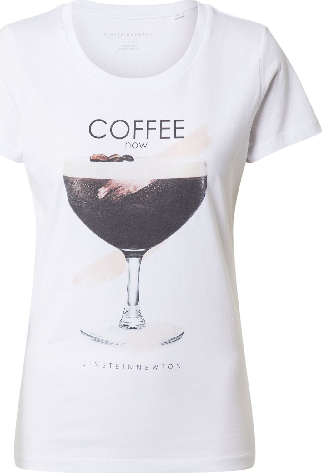 Tričko 'Coffee Now' einstein & newton růžová / černá / bílá