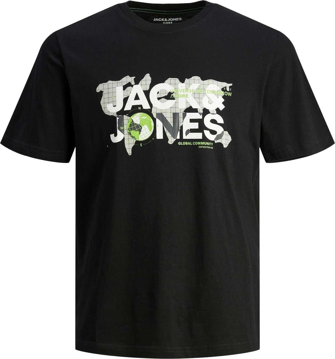 Tričko 'Dust' jack & jones šedá / světle zelená / černá / bílá