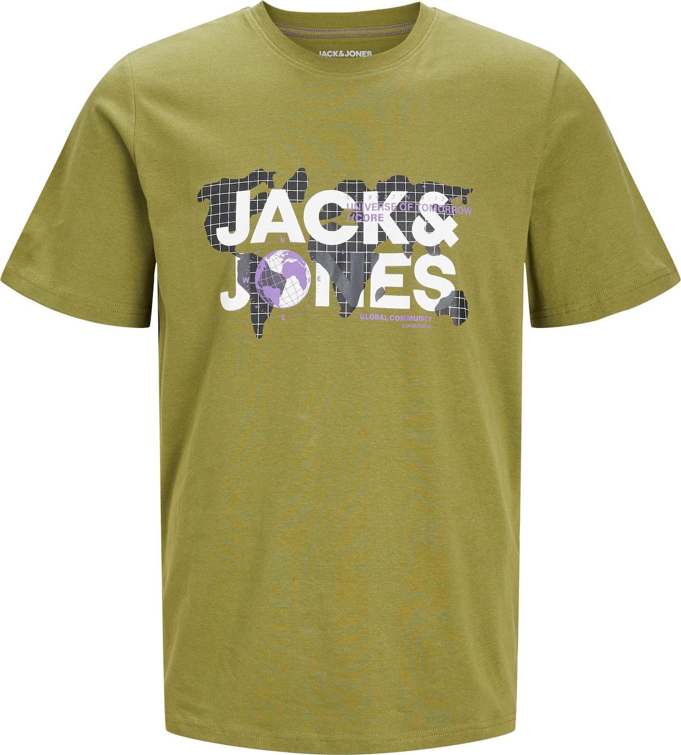 Tričko 'DUST' jack & jones olivová / černá / bílá