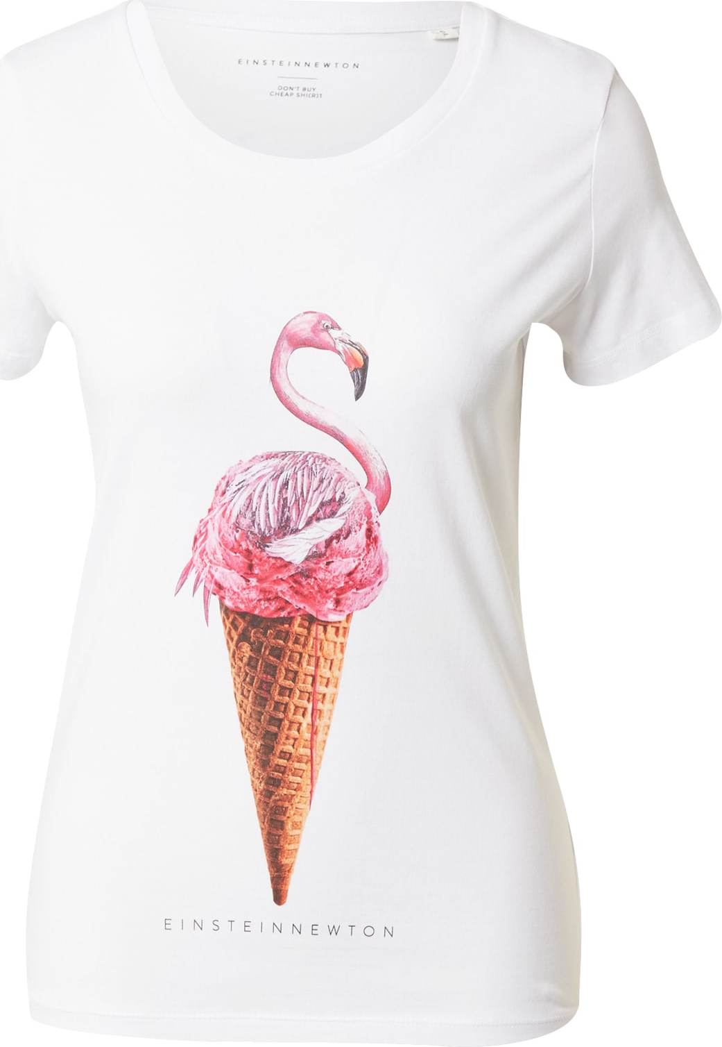Tričko 'Flamingo Ice' einstein & newton hnědá / kaštanově hnědá / pink / tmavě růžová / bílá