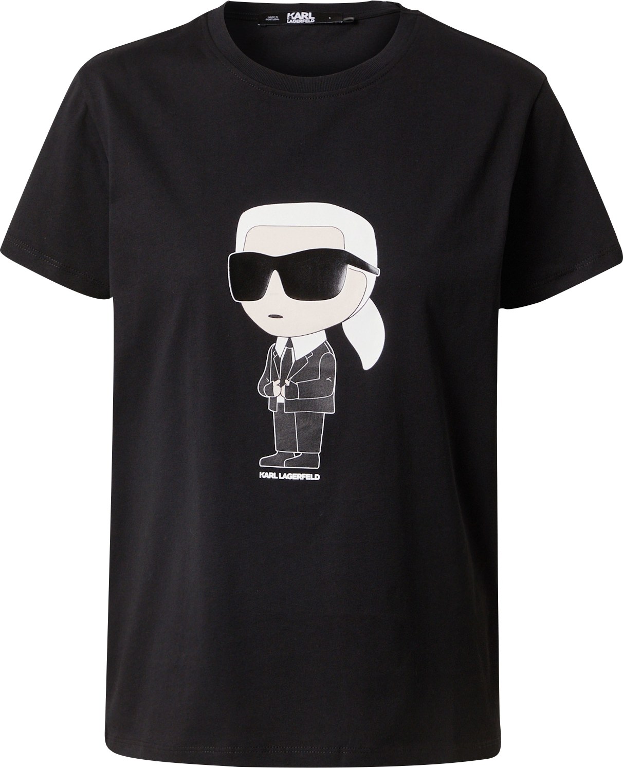 Tričko 'Ikonik 2.0' Karl Lagerfeld černá / bílá