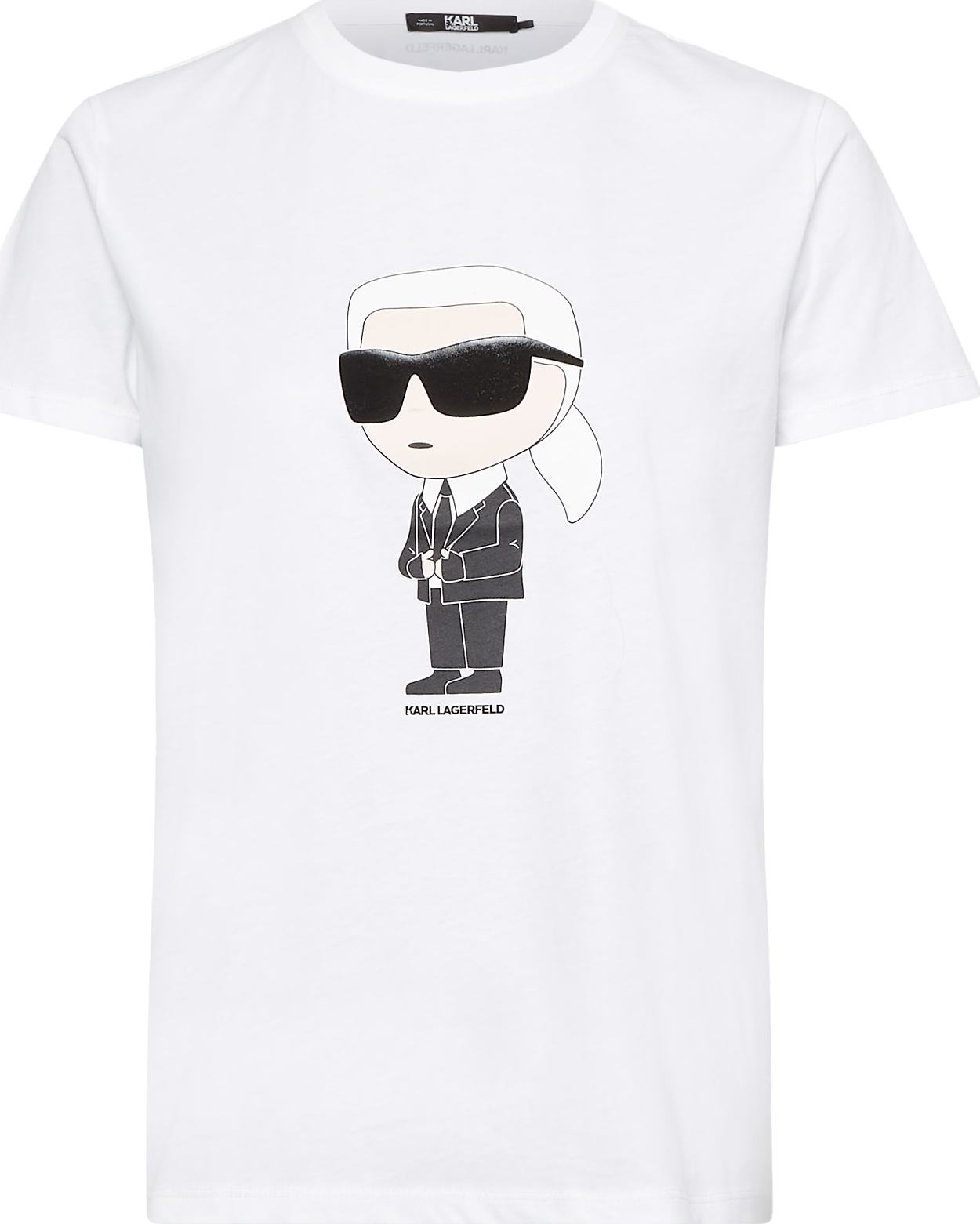 Tričko 'Ikonik 2.0' Karl Lagerfeld krémová / černá / offwhite