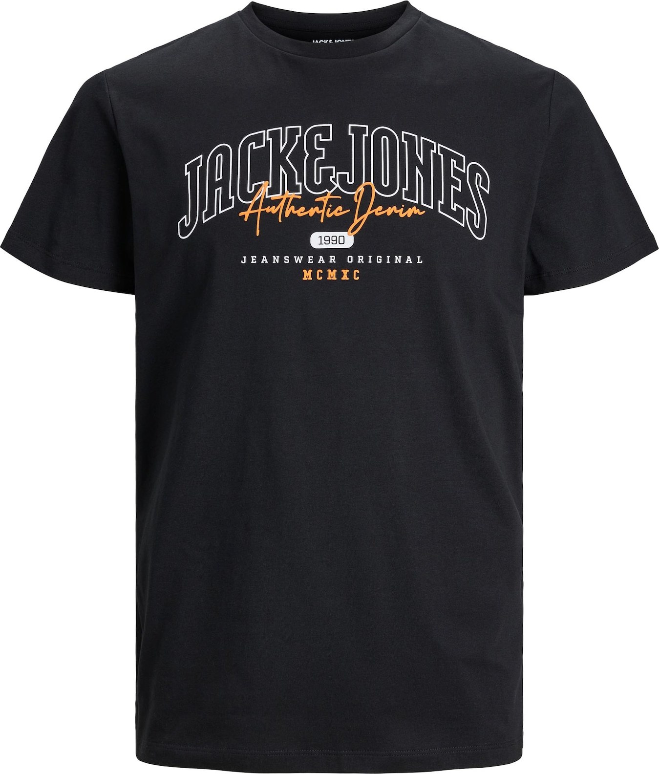 Tričko 'LARRY' jack & jones oranžová / černá / bílá
