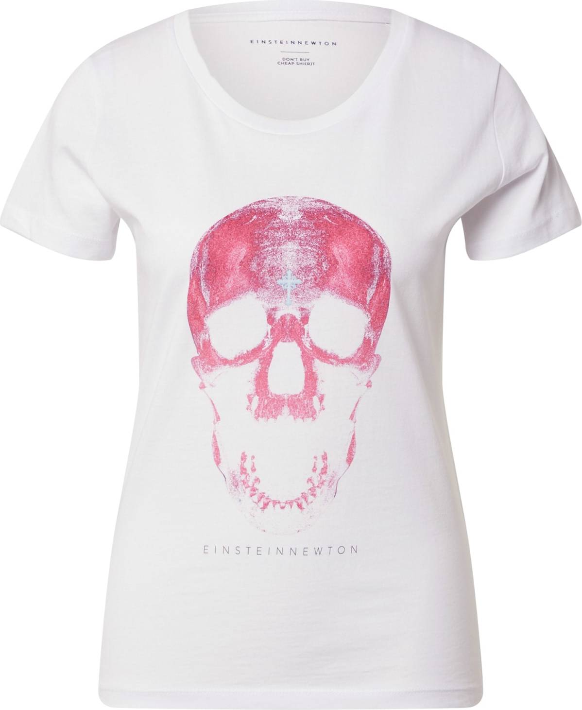 Tričko 'Light Skull' einstein & newton pink / bílá