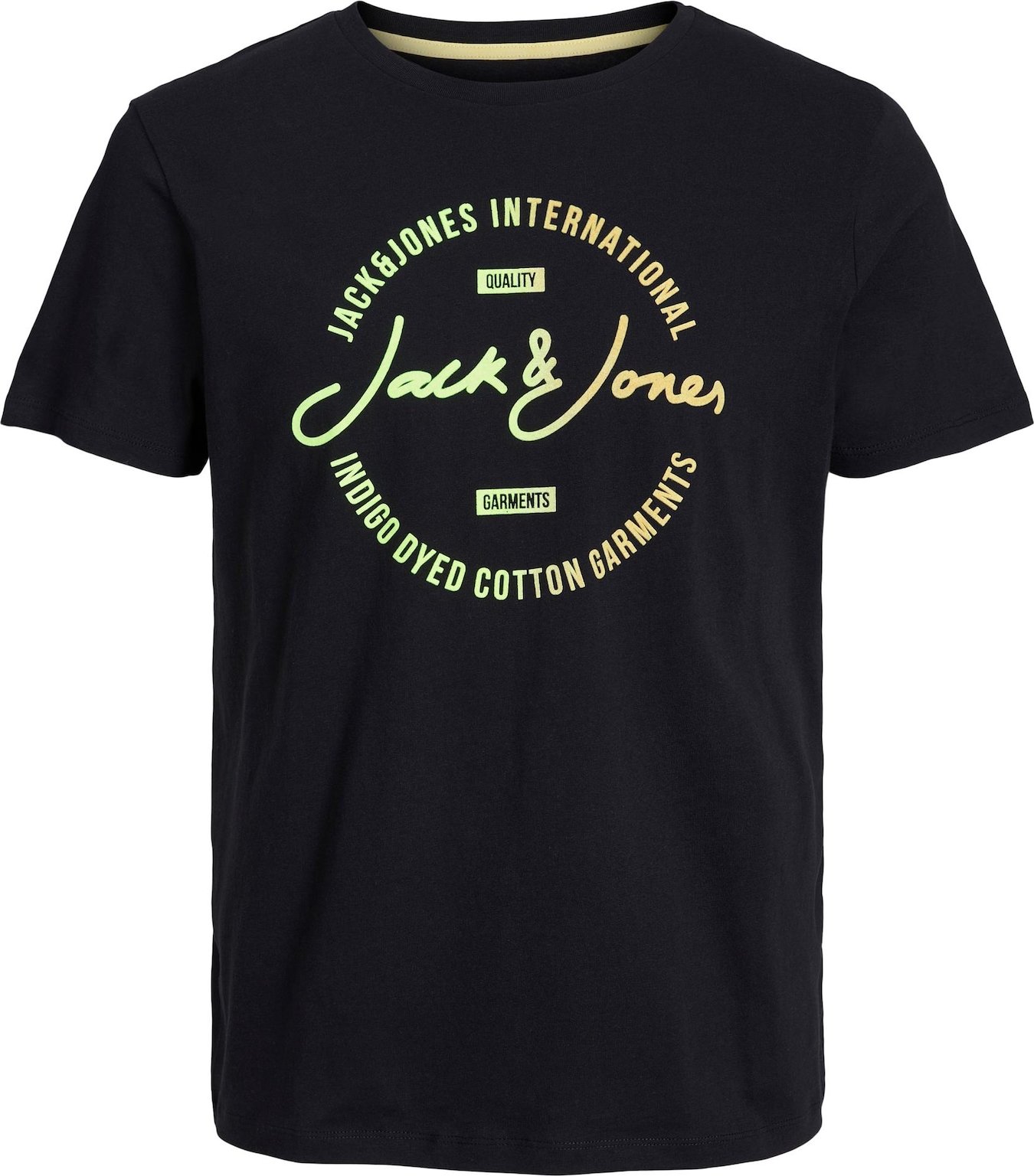 Tričko 'OLIVER' jack & jones světle žlutá / světle zelená / černá