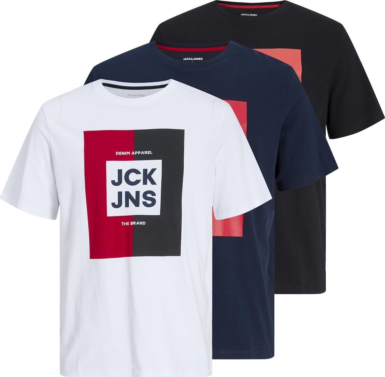 Tričko 'Oscar' jack & jones námořnická modř / červená / černá / bílá