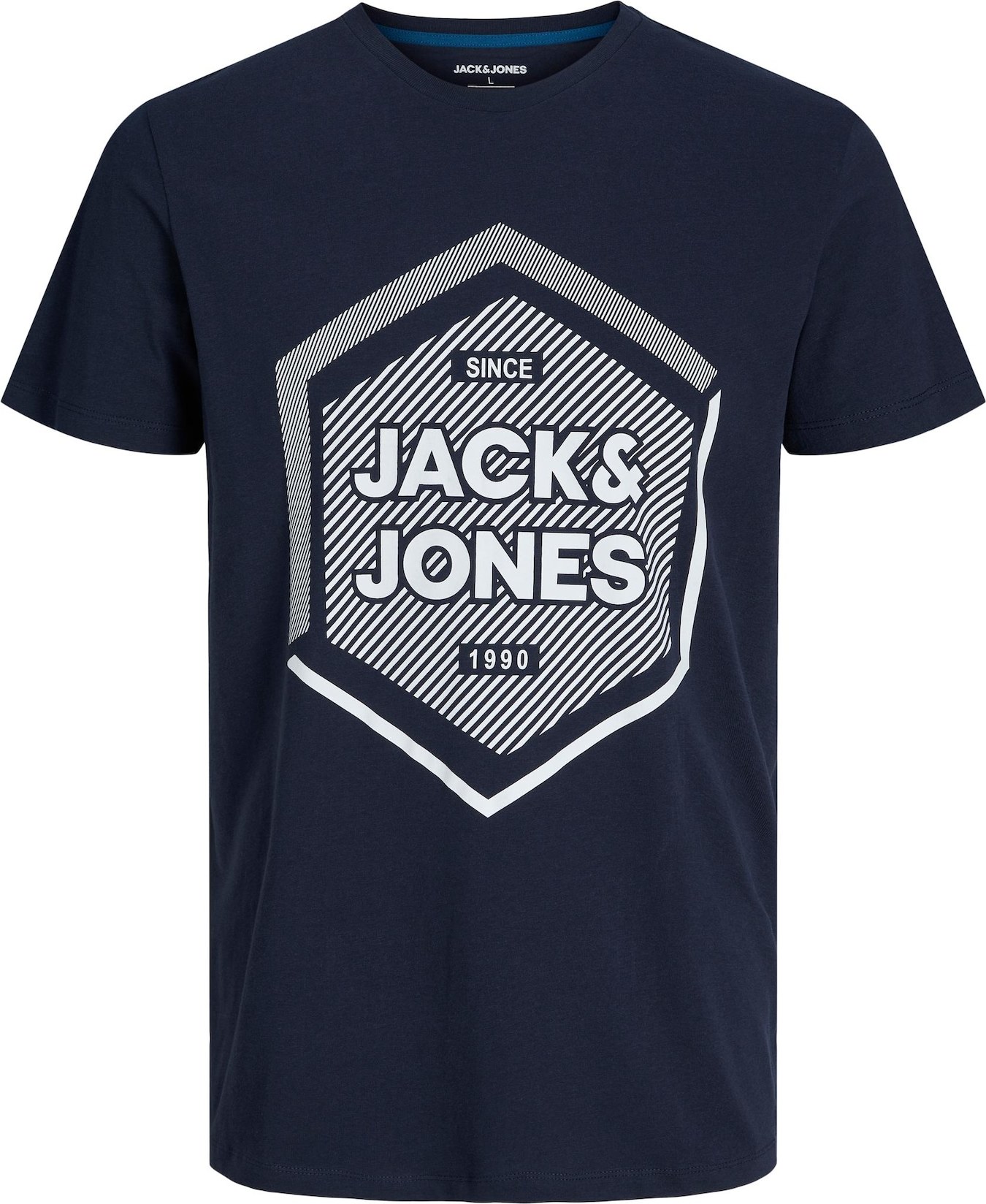 Tričko 'STEIN' jack & jones noční modrá / bílá