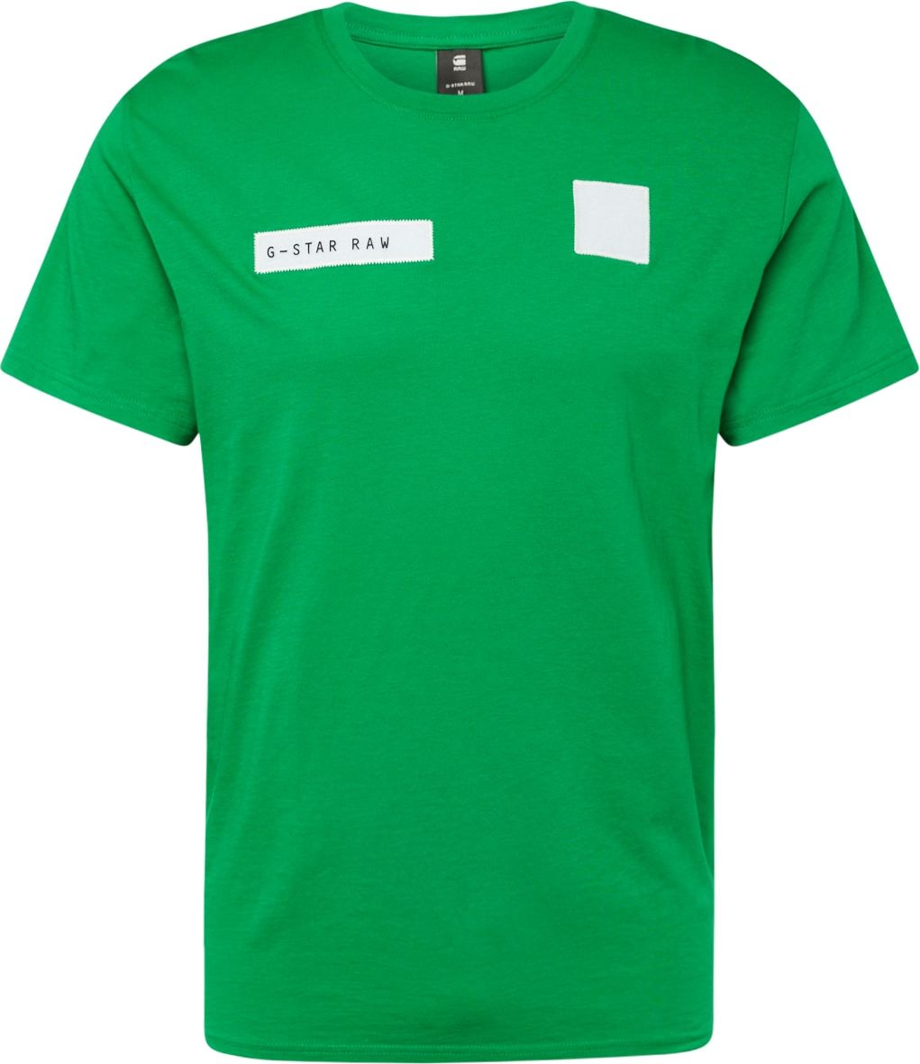 Tričko 'Velcro' G-Star Raw zelená / černá / bílá